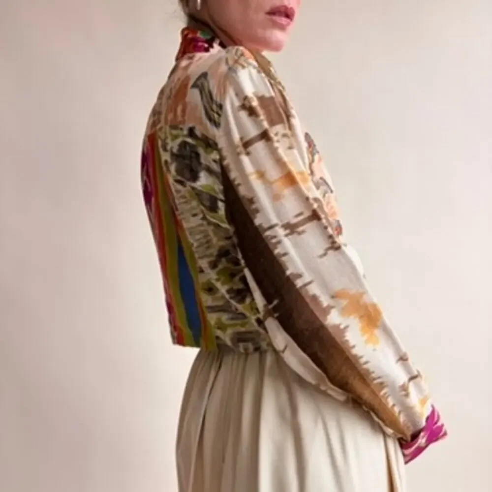 The Icing Patchwork Jacket - Tapestry, Beaded, Crop, 80s/90s, Size Small - Picture 3 of 8